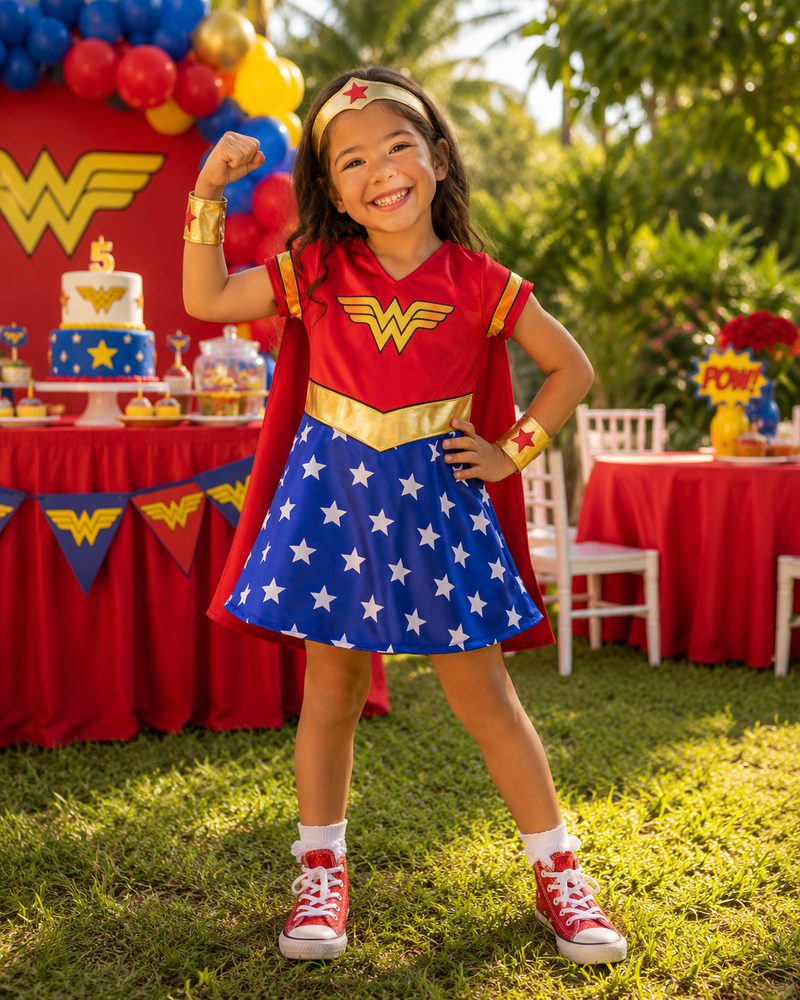 Vestido Super-Heroína Infanti