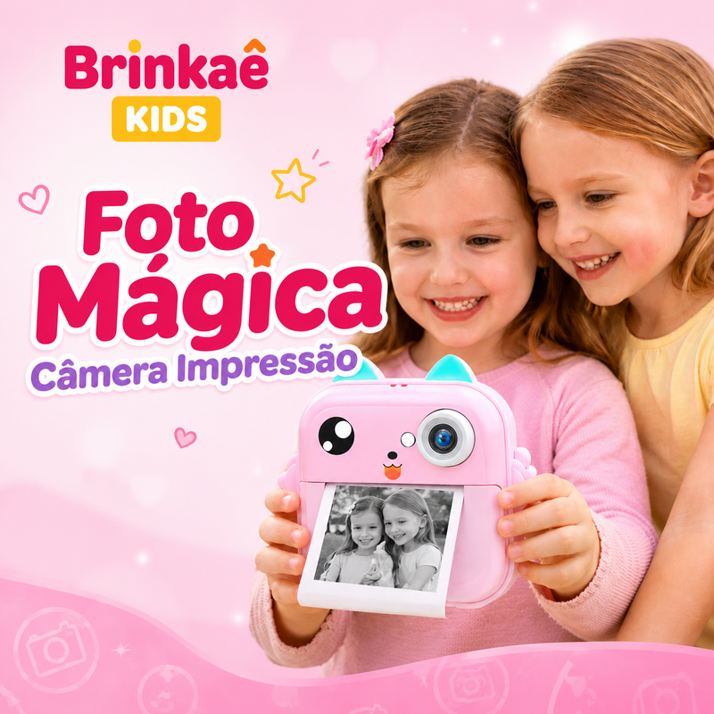 Foto Mágica - Câmera Infantil com Impressão