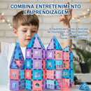 Brinquedo de Construção Magnético - Kit com 104 peças